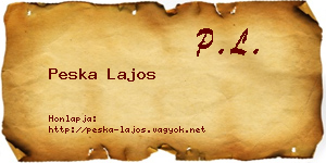 Peska Lajos névjegykártya